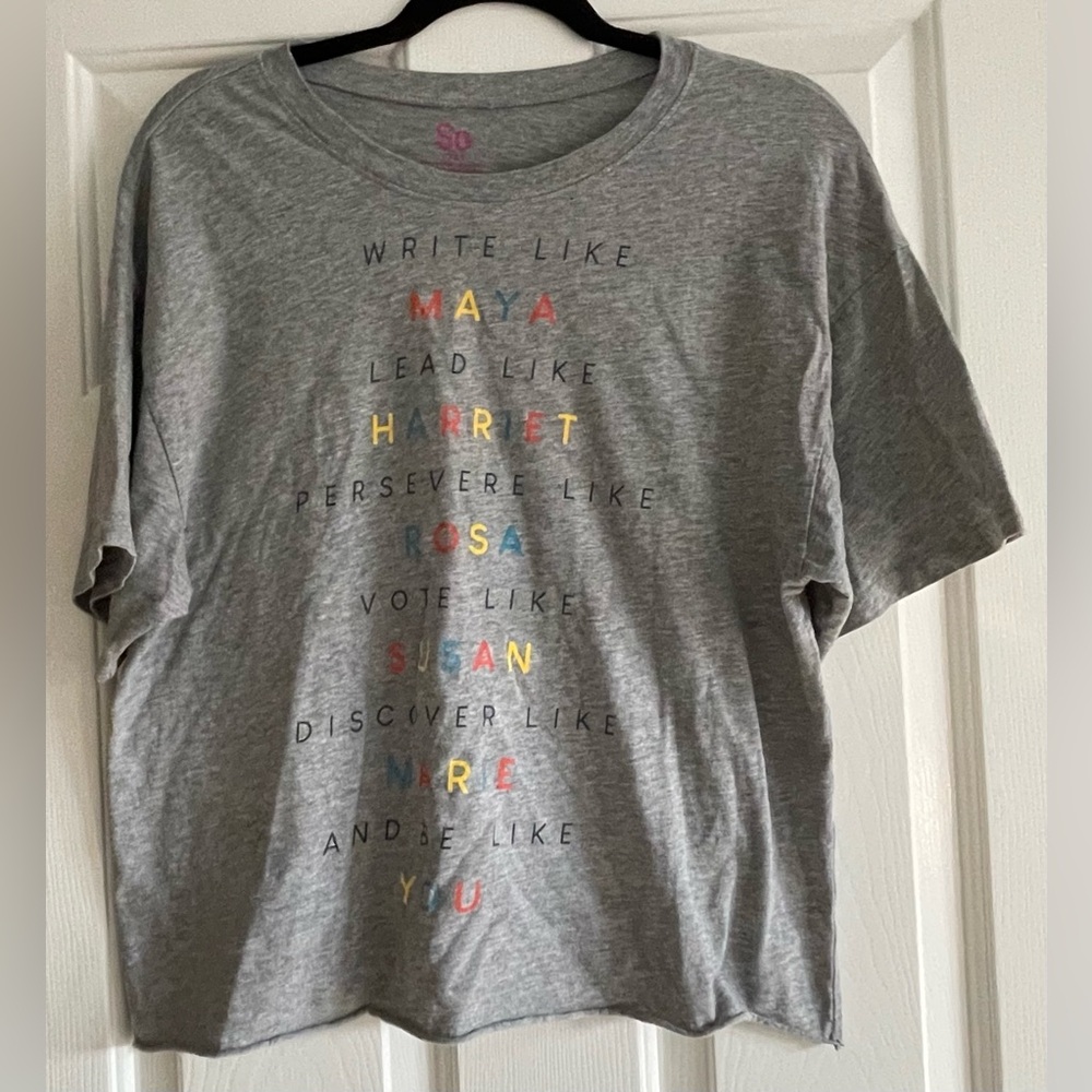 EUC SO Empowering Women Graphic Tee Shirt Maya Harriet Rosa Marie Size XLJ